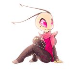  alien antennae backpack clothing cute gloves green_skin havselva_(artist) invader_zim irken male not_furry red_eyes signature simple_background sitting smile solo white_background zim 