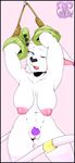  anthro areola bdsm big_breasts bondage bound breasts crying digimon fangs feline female gatomon goat-head_(artist) hands_tied huge_areola huge_nipples mammal muscular muscular_female nipples pubes puffy_nipples pussy rope tears 