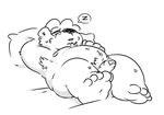  2016 anthro armpit_hair armpits balls bear belly eyes_closed fur male mammal nude overweight penis simple_background sleeping solo unknown_artist 