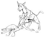  anthro anthro_on_feral balls bestiality breasts donkey doug_winger equine fellatio female feral horse male male/female mammal oral penis sex 