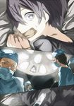  black_eyes black_hair bondage brown_eyes brown_hair doctor gag glasses hospital jianmo_sl kirigaya_kazuto kirito lying megane sword_art_online syringe tape tape_gag 