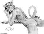 1993 breasts cat doug_winger feline female lion looking_at_viewer mammal solo 