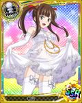  breasts brown_eyes brown_hair card_(medium) character_name chess_piece dress gloves hair_ribbon high_school_dxd large_breasts murayama_(high_school_dxd) official_art open_mouth panties pawn ribbon smile solo thighhighs trading_card twintails underwear wedding_dress white_panties 