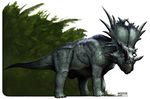  angry beak ceratopsian claws dinosaur feral foliage glaring horn king_kong leaves scales spikes 