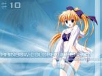  bikini blonde_hair blue_eyes da_capo da_capo_i innertube long_sleeves nanao_naru ponytail scan solo swimsuit wallpaper yoshino_sakura 