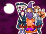  artist_request choia futaba_channel halloween jack-o'-lantern long_sleeves multiple_girls musu pumpkin purple_background suigetsu trick_or_treat waha wallpaper yamato_suzuran 
