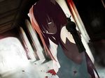  aiming_at_viewer artist_request bad_anatomy blood blood_on_face breasts elfen_lied gun hair_over_one_eye holding holding_gun holding_weapon horns jpeg_artifacts long_hair lucy_(elfen_lied) medium_breasts pink_eyes pink_hair pool_of_blood sideboob solo wallpaper watermark weapon 