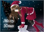  black_legwear christmas holiday long_sleeves original pantyhose r's_wallpaper_studio santa_costume snowing solo wallpaper 