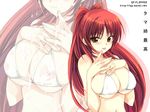  bikini breasts cum cum_on_body cum_on_breasts cum_on_hair cum_on_upper_body facial huge_breasts kousaka_tamaki qp:flapper red_hair see-through solo swimsuit to_heart_2 wallpaper yellow_eyes zoom_layer 