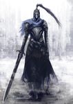  armor artorias_the_abysswalker cape dark_souls full_armor gauntlets helmet highres knight male_focus nizou1215 solo souls_(from_software) sword walking weapon 