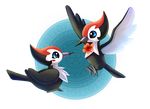  2016 ambiguous_gender avian bird blue_eyes duo feral flower nintendo pikipek plant pok&eacute;mon shalinka video_games wings 