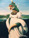  2013 ambiguous_gender clothed clothing cloud detailed_background dress gigan hillarywhiterabbit inspired_by_proper_art monster outside signature sky solo 