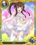  artist_request breasts brown_eyes brown_hair card_(medium) character_name chess_piece dress gloves hair_ribbon high_school_dxd large_breasts murayama_(high_school_dxd) official_art open_mouth panties pawn ribbon smile solo thighhighs torn_clothes trading_card twintails underwear wedding_dress white_panties 