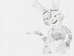  2016 airconditioner_(artist) anthro carrot disney female food hi_res judy_hopps lagomorph mammal monochrome pencil_(artwork) rabbit shaded simple_background sketch solo traditional_media_(artwork) vegetable white_background zootopia 