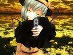  3d ggxx112 green_eyes gun hat komeiji_koishi mikumikudance solo touhou weapon 