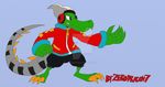  beanie beckoning clothing crocodile crocodilian cybernetics cyborg hat headphones hoodie imminent_fight inviting latch lethal_league machine male palette_swap reptile scalie shorts slim teeth young zerodragon7 zipper 