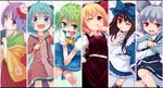  :d ;) ;q animal_ears aqua_eyes aqua_hair ascot between_legs black_hair blonde_hair blush book bow column_lineup daiyousei dog_ears dress embarrassed fangs finger_licking finger_to_mouth floppy_ears floral_print flower green_eyes green_hair hair_bow hair_flower hair_ornament hair_ribbon hand_between_legs hieda_no_akyuu holding holding_book japanese_clothes kasodani_kyouko kimono kneehighs knees_together_feet_apart leg_up licking long_hair long_sleeves looking_at_viewer mouse_ears multiple_girls nazrin one_eye_closed open_mouth puffy_short_sleeves puffy_sleeves purple_eyes purple_hair red_eyes ribbon rumia shirt short_hair short_sleeves shushing silver_hair skirt skirt_set smile star_sapphire tec tongue tongue_out touhou v_arms vest white_legwear wide_sleeves 