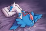  after_sex bed blue_body blush cum cum_drip cum_everywhere cum_in_ass cum_inside cum_on_chest cum_on_face cum_on_penis dripping erection feral half-closed_eyes latios legendary_pok&eacute;mon looking_pleasured lying male messy nintendo on_bed open_mouth penis pillow pok&eacute;mon red_eyes solo somnamg video_games white_body 