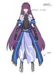  adapted_costume alternate_costume bad_id bad_pixiv_id breasts character_sheet cosplay cu_chulainn_(fate/grand_order) cu_chulainn_(fate/grand_order)_(cosplay) elbow_gloves fate/grand_order fate_(series) gloves highres lancer large_breasts long_hair purple_hair red_eyes scathach_(fate)_(all) scathach_(fate/grand_order) shimo_(s_kaminaka) sketch solo stole very_long_hair 