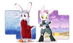  alpha_channel anthro blush butt clothed clothing dialogue disney english_text female judy_hopps lagomorph long_ears looking_back mammal purple_eyes rabbit sip_i.a. skimpy text tight_clothing yellow_eyes zootopia 