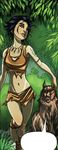  barefoot black_hair canine clothed clothing disney face_paint female hair human jewelry jungle jungle_book mammal mowgli necklace skimpy tattoo unknown_artist wolf 