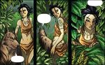  black_hair canine clothed clothing disney face_paint female hair human jewelry jungle jungle_book mammal mowgli necklace skimpy tattoo unknown_artist wolf 