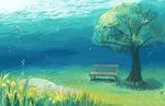  bubbles grass matsuki_(mikipingpong) nobody original scenic tree underwater water 