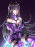  1girl black_hair breasts cleavage galacta gloves marvel purple_eyes thigh_boots 