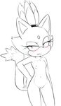  2016 anthro areola biting_lip blaze_the_cat blush breasts cat feline female fur half-closed_eyes hand_on_hip hearlesssoul looking_at_viewer mammal navel nipples nude pussy simple_background solo sonic_(series) standing video_games 