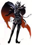  belt cape character_name claws forehead_jewel highres horns kazuma_kaneko male_focus official_art persona persona_1 pointy_shoes scowl shoes solo vishnu 