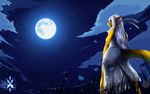  anthro clothed clothing cloud dragon female harnny night_sky outside smile solo standing 