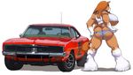  anthro big_breasts breasts car equine female gideon green_eyes hair horse huge_breasts hyper hyper_breasts looking_at_viewer mammal muscular nipples pose simple_background solo vehicle white_background 