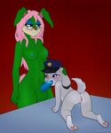  anthro anus balls blush breasts cosmicvanellope cub digital_media_(artwork) disney duo erection fan_character fellatio female judy_hopps lagomorph long_ears mammal nipples oral penis pussy rabbit sex young zootopia 