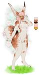  2016 anthro areola black_claws black_fur breasts brown_fur canine claws english_text female fennec fox fur hair hi_res hybrid iko lagomorph long_hair looking_at_viewer mammal navel nipples nude pink_hair pink_nipples pink_nose pubes rabbit smile solo text thick_thighs toe_claws watermark white_fur wide_hips yellow_eyes 