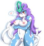  &lt;3 2016 anthro blush breasts canine female hair legendary_pok&eacute;mon mammal mellonsoda nintendo nipples nude open_mouth pok&eacute;mon pussy red_eyes simple_background solo suicune video_games white_background 