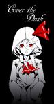  adapted_costume arikanrobo ascot black_background center_opening commentary_request english hands_in_pockets hood hooded_jacket hoodie jacket looking_at_viewer monochrome red_eyes red_ribbon ribbon rumia short_hair solo spot_color touhou upper_body 