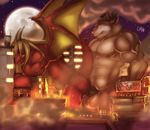  abs anal anal_penetration animal_genitalia anthro balls bdsm belly biceps big_penis blonde_hair bottomless brown_eyes butt caprine city clenched_teeth clothed clothing cloud cursedmarked dark detailed_background dragon duo erection eyes_closed full_moon goat hair hawtcherry hi_res horn huge_penis humanoid_penis male male/male mammal moon muscular muscular_male nipples nude outside penetration penis relaxing sex sign size_difference sky smaller_male smile standing star tan_hair teeth thick_penis topless town uncut vein veiny_penis wings 