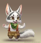  2016 arctic_fox bandanna canine cute fox fur male mammal silverfox5213 solo suspenders white_fur 