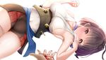  bad_id bad_pixiv_id bangs banned_artist bare_shoulders blush breasts brown_hair choker fay_(fay_axl) finger_to_mouth hair_ribbon highres japanese_clothes kimono koutetsujou_no_kabaneri looking_at_viewer lying medium_breasts mumei_(kabaneri) on_side pov red_eyes ribbon ribbon_choker sash short_hair skirt sleeveless solo_focus 