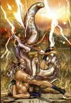  dragon female lightning male male/female monster penetration raining shirow_masamune 