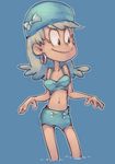  1girl breasts conoghi hat leni_loud long_hair nickelodeon small_breasts smile solo tank_top the_loud_house 