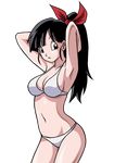  1girl armpits bikini black_eyes black_hair cleavage dragon_ball dragon_ball_heroes note_(dragon_ball) ponytail 