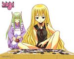  blonde_hair board_game evangeline_a_k_mcdowell go karakuri_chachamaru long_hair mahou_sensei_negima mahou_sensei_negima! maid negima official_art skirt smile tea wallpaper 