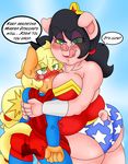  anthro applejack_(mlp) asphyxiation bear_hug big_breasts big_butt blackbewhite2k7 breasts butt cum equine friendship_is_magic horse huge_breasts huge_butt licking licking_lips looney_tunes mammal mind_control my_little_pony overweight petunia_pig pig pony porcine superman sweat tongue tongue_out warner_brothers wet wonder_woman 