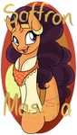  bluerainbow01 clothed clothing ear_piercing equine female feral friendship_is_magic hair horn long_hair mammal my_little_pony piercing purple_eyes purple_hair saffron_masala_(mlp) solo unicorn 