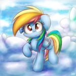  cub cute equine female feral friendship_is_magic hair heavymetalbronyyeah looking_at_viewer mammal multicolored_hair my_little_pony pegasus rainbow_dash_(mlp) smile solo wings young 