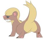  2016 alpha_channel ambiguous_gender anidra annoyed butt claws digital_media_(artwork) feral fur looking_at_viewer mammal mustelid nintendo pok&eacute;mon raised_tail sharp_teeth simple_background solo teeth transparent_background video_games yungoos 