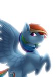  bare_shoulders blue_fur cutie_mark equine female feral friendship_is_magic fur hair hooves horse mammal multicolored_hair my_little_pony nude pegasus pink_eyes pony rainbow_dash_(mlp) rainbow_hair silentwulv simple_background solo spread_wings standing white_background wings 