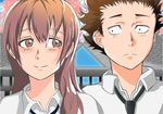  1girl blush brown_eyes brown_hair ishida_shouya koe_no_katachi long_hair nishimiya_shouko school_uniform takunin 