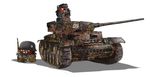  cyrillcheng ground_vehicle helmet highres military military_vehicle motor_vehicle nazi_flag naziball panzerkampfwagen_iii stahlhelm tank world_war_ii 